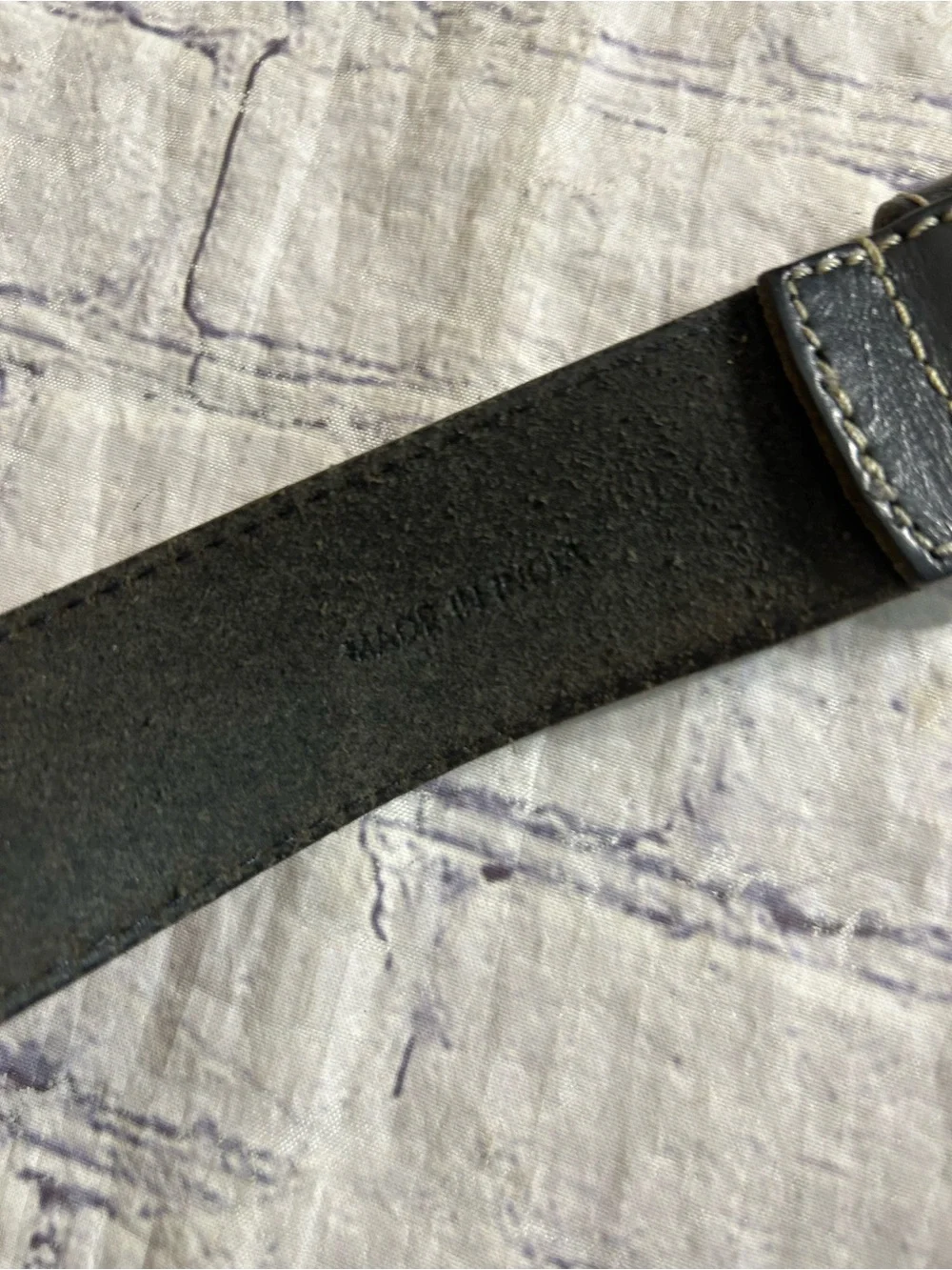 COLUMBIA GENUINE LEATHER CHUNKY BELT SIZE 40 & INDIA MADE BLACK STITCHED 38 BELT